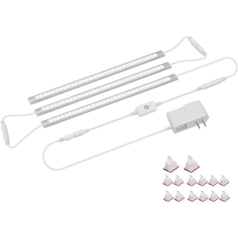 LED Under Cabinet Lighting Kit, 3pcs 12" Ultra Slim Under Counter Light Bars